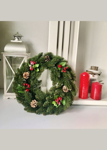 Різдвяний вінок "Elegant" з штучної хвої d-50 см з декором HVOYA (328908604)