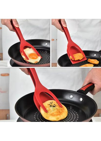 Універсальна лопатка для яєчні, м'яса, сирників, подвійна лопатка з тримачем ( ) China (366875189)