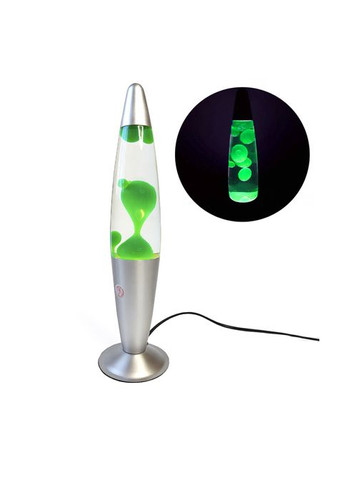 Лава лампа нічник Wax Lamp бульки 35 см Зелена No Brand (313588232)