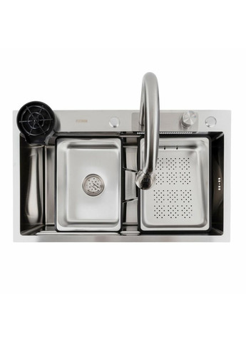 Кухонная мойка нержавейка CM 75*46A Handmade "Водопад" Platinum (336937557)