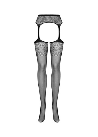 Сетчатые чулки-стокинги с цветочным рисунком Garter stockings S207 черные - CherryLove Obsessive (282958938)
