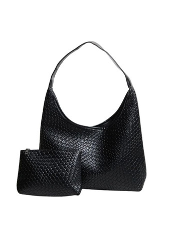 Жіноча сумка-шоппер через плече на одне відділення з застібкою на магніті чорна LR 3833 BK No Brand (366880395)