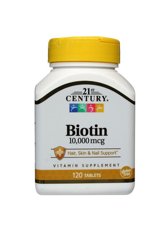 Біотин, Biotin,, 10000 мкг, 120 таблеток 21st Century (364312445)