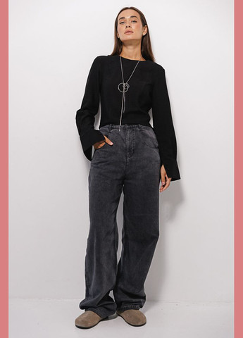 Чорна укорочена блуза з довгими рукавами чорна Arjen