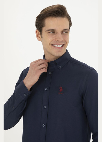 Темно-синяя рубашка U.S. Polo Assn.