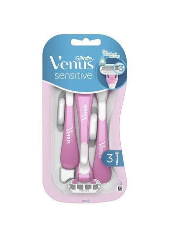 Бритва одноразовая Venus Smooth Sensitive, 3 шт. Gillette 81683345 (332943992)