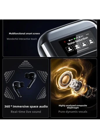 Bluetooth-гарнитура-вкладыши Беспроводные наушники с ЖК-дисплеем и сенсорным экраном Tws Bluetooth, наушники H No Brand (366408881)
