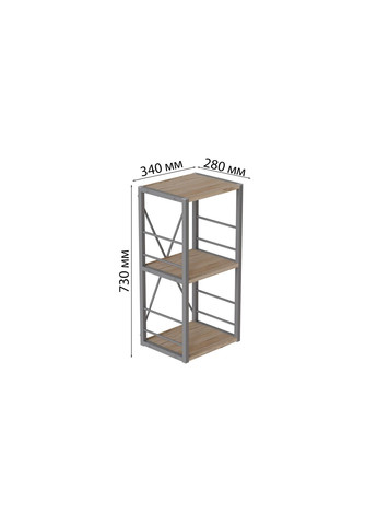 Этажерка 3/34 Серии Коннект 73x34x28 серый ДСП 16мм FRD-104302 Ferrum-decor (353500550)