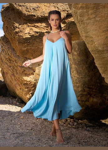 Блакитна сукня 14801 блакитна ISSA PLUS однотонна