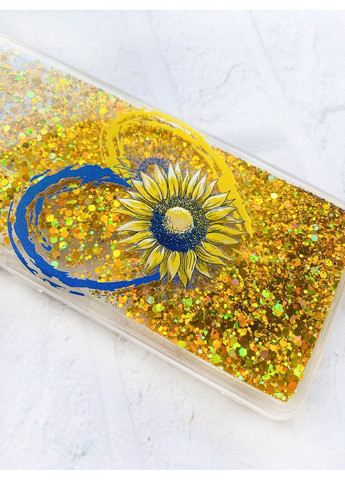 Чохол з плаваючими блискітками на Xiaomi Redmi 9C / 10A Золотий Серце і сонях (принт 260) CASE CONTROL (360703864)