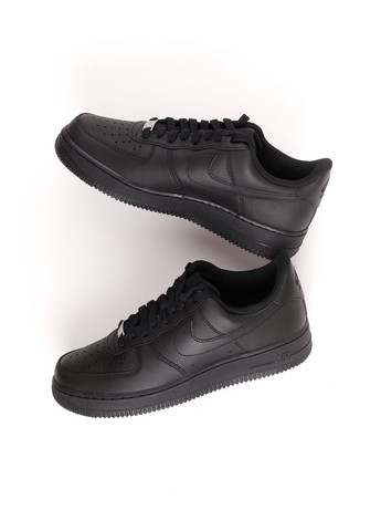 Чорні всесезон кросівки чоловічі air force 1 '07 cw2288-001 весна-осінь шкіра чорні Nike