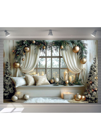 Інтер’єр Біла кімната з диваном і ялинками – №46546 Vinylpex (369930296)