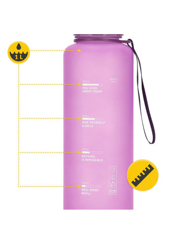 Пляшка для води спортивна 1000 мл Pink (P-5905973403764) 4FIZJO (316275400)