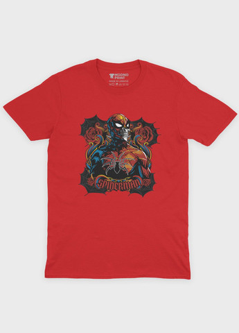 Красная демисезонная футболка для мальчика с принтом супергероя - человек-паук (ts001-1-sre-006-014-040-b) Modno