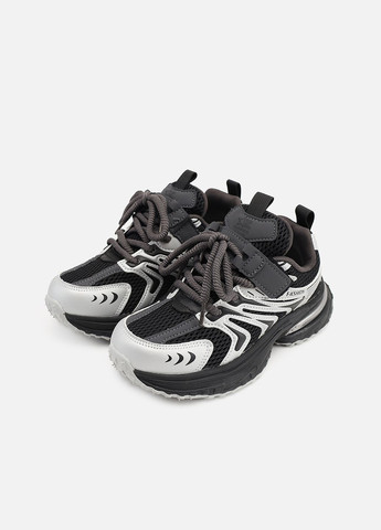 Чорні осінні кросівки для дівчинки, на пласкій підошві колір чорний цб-00274004 Kimboo