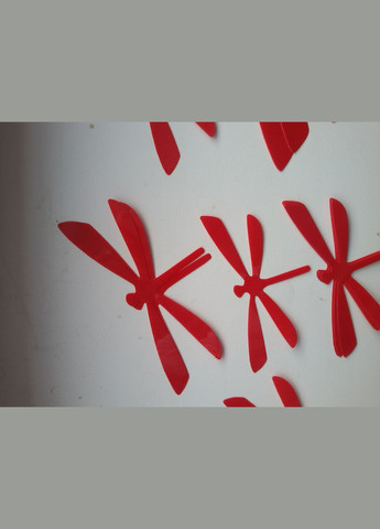 3D Наклейки бабки 12 шт. пластикові червоні No Brand (324271526)