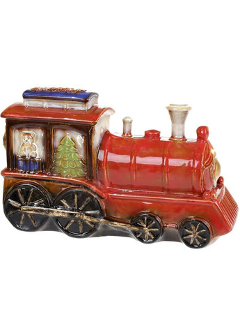 Декор новорічний Паровозик Санти кераміка 36х13х21 см різдвяна прикраса для дому та свята Bona (368991088)