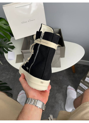 Чорно-білі Осінні кросівки чоловічі rick owens drkshdw hexagram black milk premium | рік оуенс гексаграма преміум чорно-білі No Brand