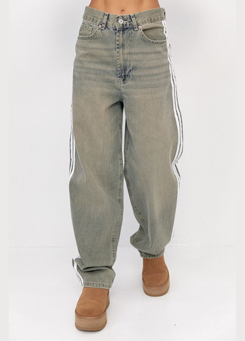 Жіночі джинси Baggy з лампасами Lurex - (312383292)