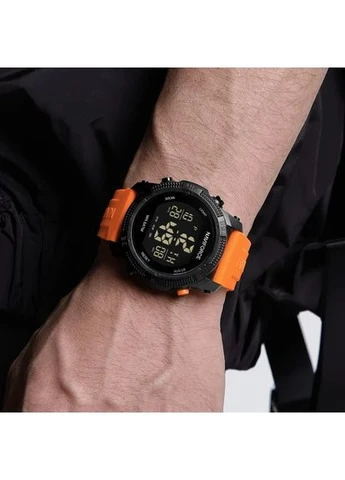 Спортивные часы Naviforce кварцевые 45 мм поликарбонат черный/оранжевый No Brand Europe Orange (401850451)