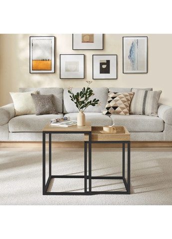 Комплект журнальных столиков Ascet в стиле Loft 2 штуки сонома Leobert (361952765)