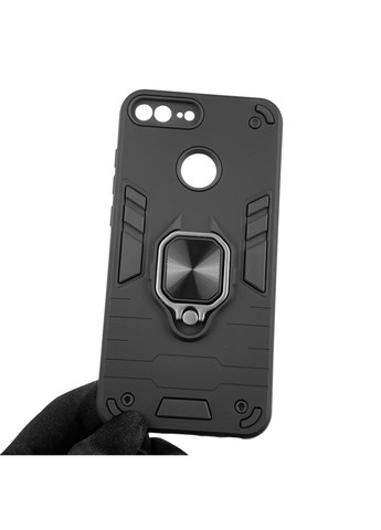 Чехол для телефона 9 Lite бронированный с магнитным кольцом-держателем на хонор 9 лайт чёрный Honor (366230831)