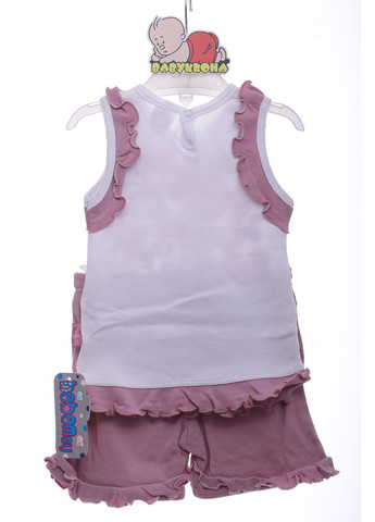 Бежевий літній шорти з майкою для дівчинки бежевий трикотажні метелики 62 см (38658) BABYKROHA