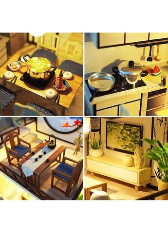 Румбокс Японська естетика Інтер'єрний конструктор Moxiang Bamboo Rhyme Book Nook M-029 + купол No Brand (362452972)