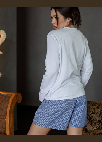 Блакитна жіноча піжама із шортами «teddy» колір блакитний р.l 453337 New Trend