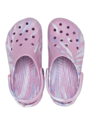 Розовые женские кроксы marbled clog hydrangea/multi 211287 Crocs
