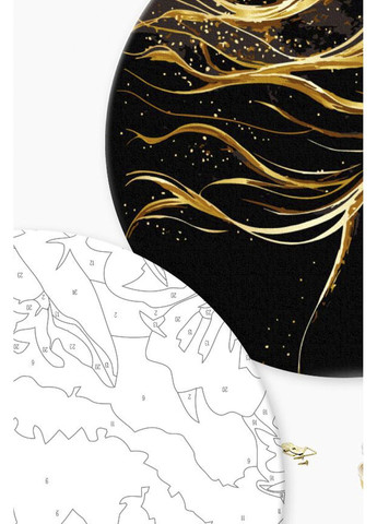 Набір для творчості «Картина за номерами» Золотий жіночий образ на чорному полотні колір різнокольоровий CB-00285603 Brushme (362184989)