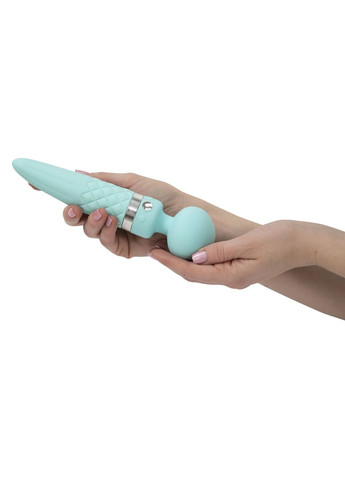 Вибромассажер 2в1 - Sultry Teal, классический массажер и вибратор с ротацией, подогрев Pillow Talk (335389181)