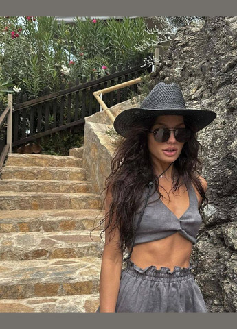 Жіночий костюм з льону топ та спідниця MonCher (330255407)