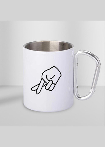 Чашка металева з принтом "Чесна людина" 300 мл з карабіном, біла No Brand (324262562)