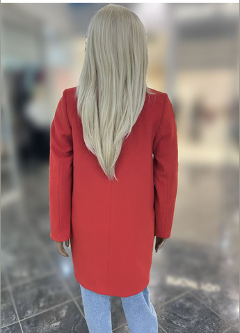 Темно-червоне демісезонне Стильне пальто із кашеміру. Якість люкс оверсайз ORIGINAL