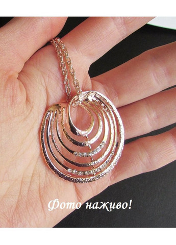 Набір кулон на ланцюгу і сережки спіраль, 2165 No Brand (366891459)