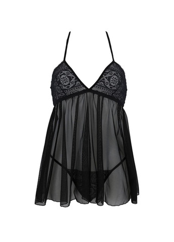 Пеньюар KERRIA CHEMISE black XXL/XXXL - ECO Passion (303884802)