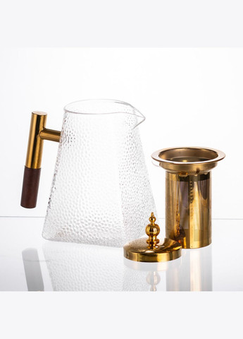 Чайник для заваривания стеклянный для чая 1 л с металлической ручкой HP-34-36 Yiwu (337127849)