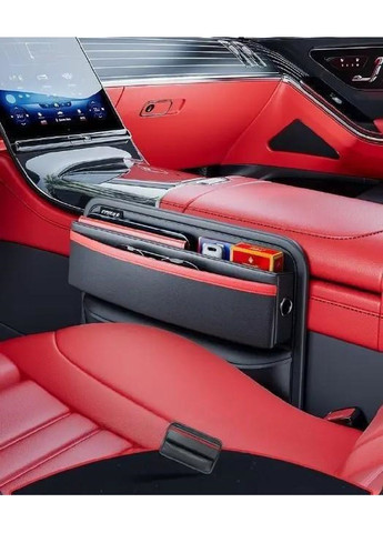 Органайзер сумка кейс бокс кишеня для установки між сидіннями в машину автомобіль 30х20 см (477039-Prob) Чорний з червоним Unbranded (293814600)