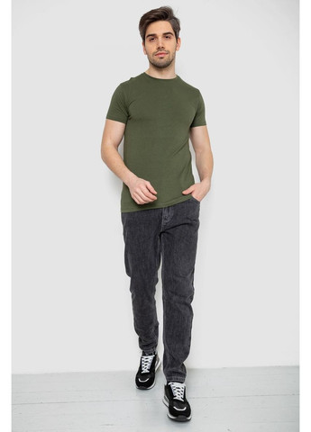 Хаки (оливковая) футболка мужская однотонная базовая,, 244r2408 Andi