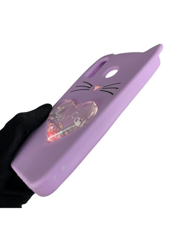 Чехол для Galaxy M30 SM-M305F детский 3д в форме котика переливашка сердечко на самсунг м30 сиреневый Samsung (366018929)