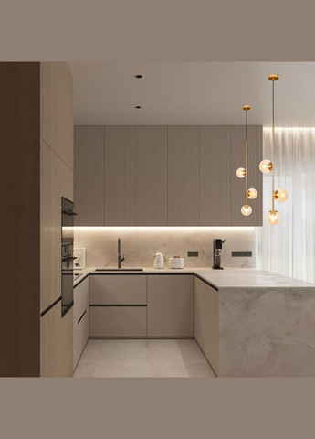 Подвесной светильник на 3 лампы с 13см плафонами (52-1015-3 BRZ+BR) No Brand (370072466)