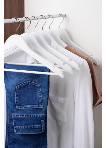 Вешалка RE05163W д/ед. дерево 44,5х23х1,2 см (6 шт) белая (6931551) IDEA HOME (365276816)