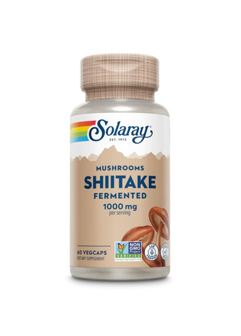 Добавка Fermented Shiitake Mushroom 1000mg - 60 vcaps Solaray (288677439)