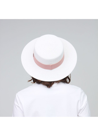 Капелюх канотьє жіночий папір білий ADELE LuckyLOOK 375-780 (322789614)