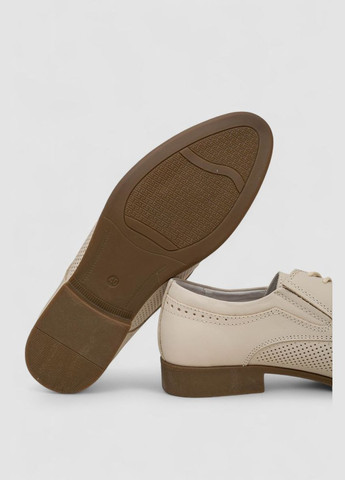 Бежевые туфли мужские с перфорацией,, 243rc1593 KangFu