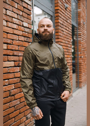 Оливкова (хакі) демісезонна вітровка No Brand ветровка