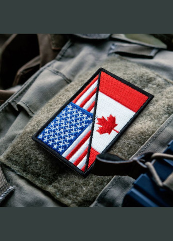 Набір шевронів 2 шт. з липучкою Прапор США і Канади 5х8 см, вишитий патч нашивка IDEIA (276384900)
