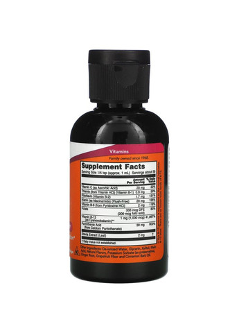 Комплекс вітамінів групи В Вітамін В12 B-Complex В-12 59 мл Now Foods (357343079)