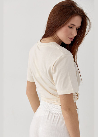 Футболка з написом Very Сhic з бісеру - світло-сірий колір Lurex - (335077296)